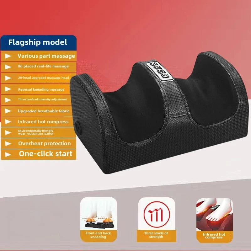 Electric Foot Massager Shiatsu Kneading Deep Tissue Relax Heated Roller Calf Pain Relief Fatigue Muscles Vibrator Machine Health