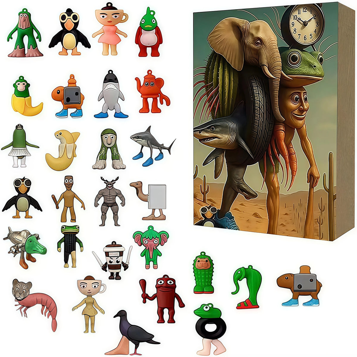 2025 Italian Brainrot Advent Calendar Tung Tung Tung Sahur Tralalelo Tralala Countdown Advent Calendar Christmas Gift 24 Days