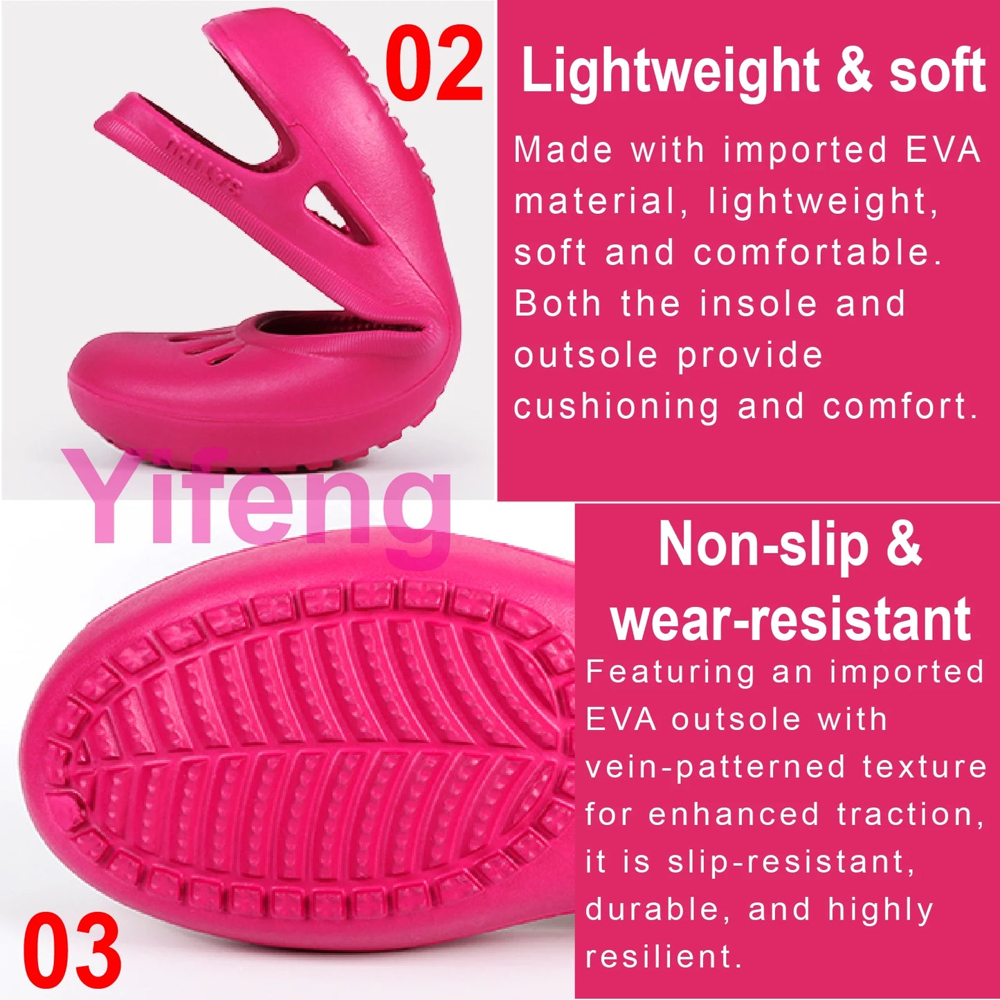 Ultralight EVA Clog Satihu Summer New Lightweight Anti Slip Hole Shoes For Women's Flat Bottom Sandals Nurse Outdoor Beach Jelly