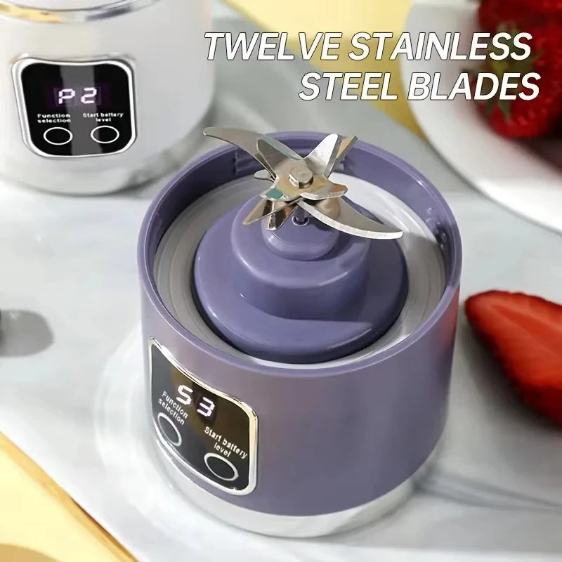 Portable juicer, handheld blender, USB charging juice maker, suitable for making smoothies, milkshakes, and fruit juices