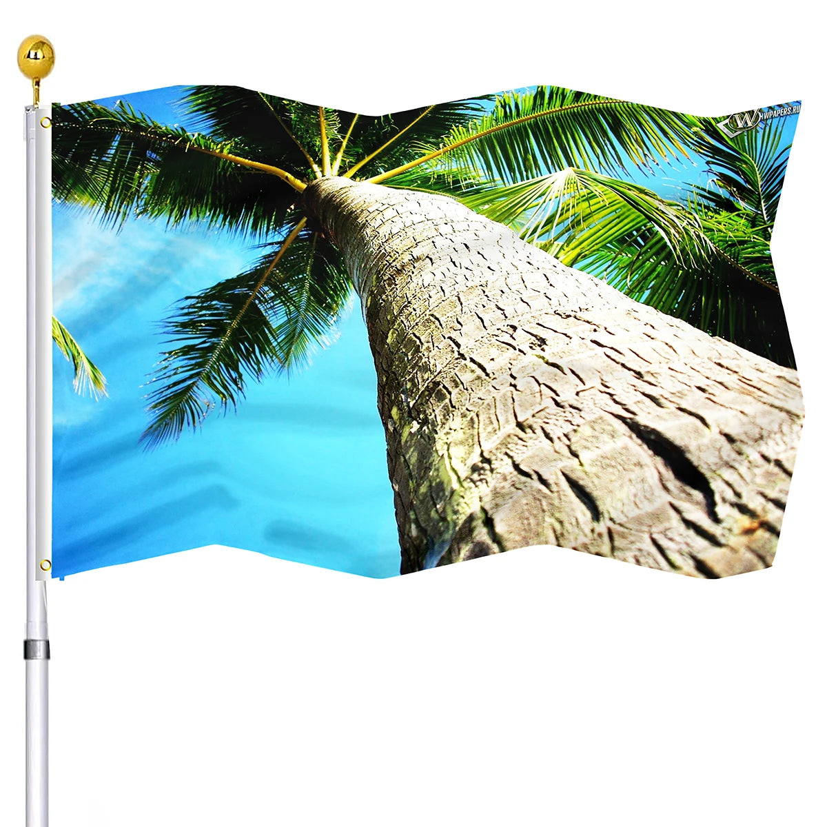 Summer Beach Holiday Decorative Flag Seaside Sunset Chairs Coconut Trees Flags House Indoor Outdoor Decor with Brass Grommets