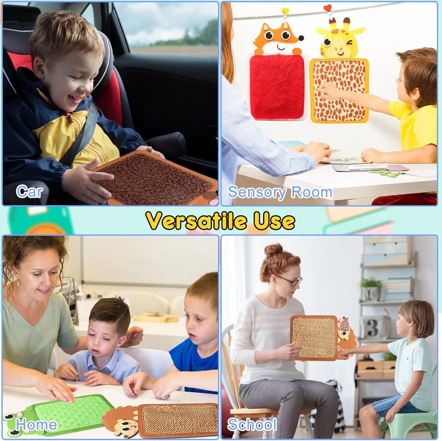 Sensory Tactile Mat Developmental Education Toy Montessori Busy Board Life Skills Fine Motor Learning Activities Toys for Kids