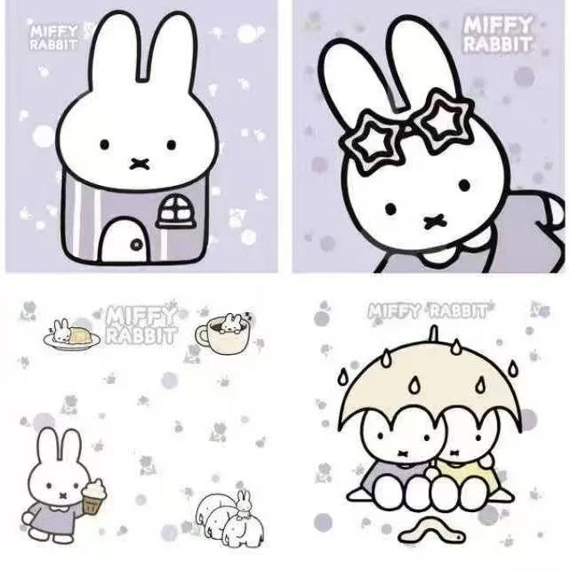 80/320 Sheets Cute Miffy Post-it Notes Adhesive Messaging Cartoon Miffy Merchandise