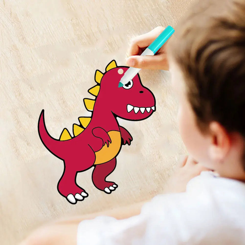 1Set Scratch Paper Kids Dinosaur Design Creative Graffiti Sheets DIY Craft Supplies Fun Party Activity for Children