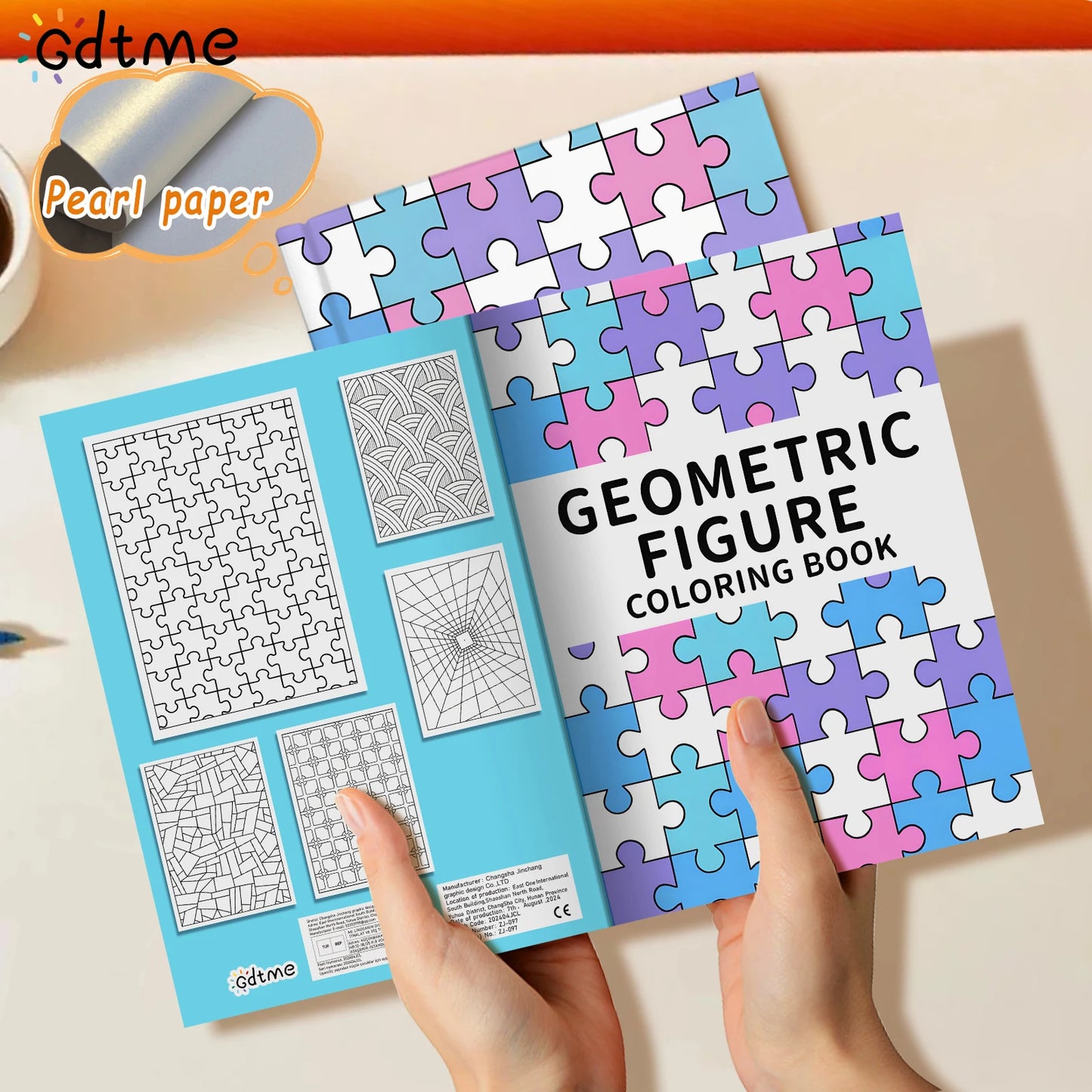 GEOMETRIC FIGURE Coloring Book for Adults Featuring Cartoon Bold-easy Patterns for Relaxation Kids DIY Painting Drawing Books