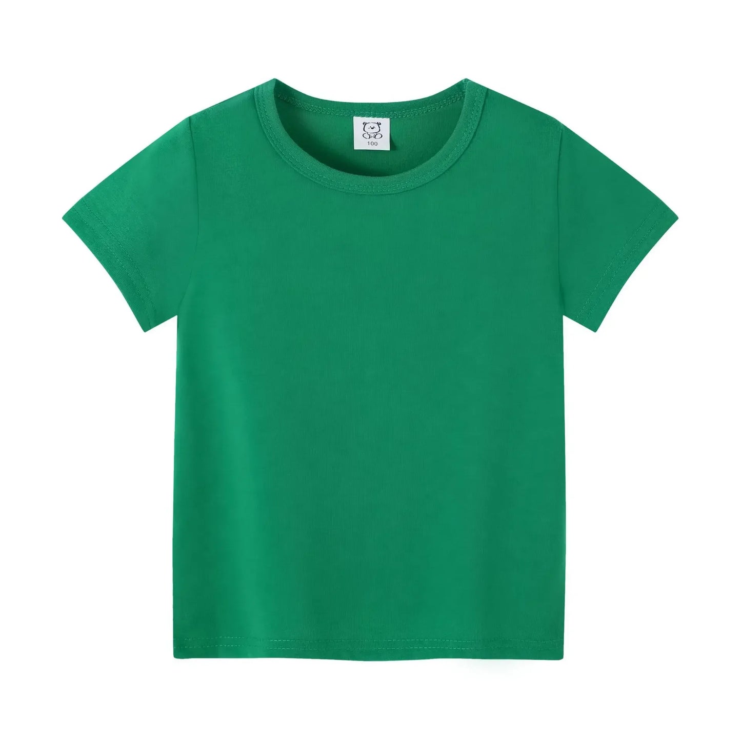 2-12Years Summer children's short sleeve T-shirt cotton baby clothes boys girls blank Infant T-shirt Kids shirt solid tees tops