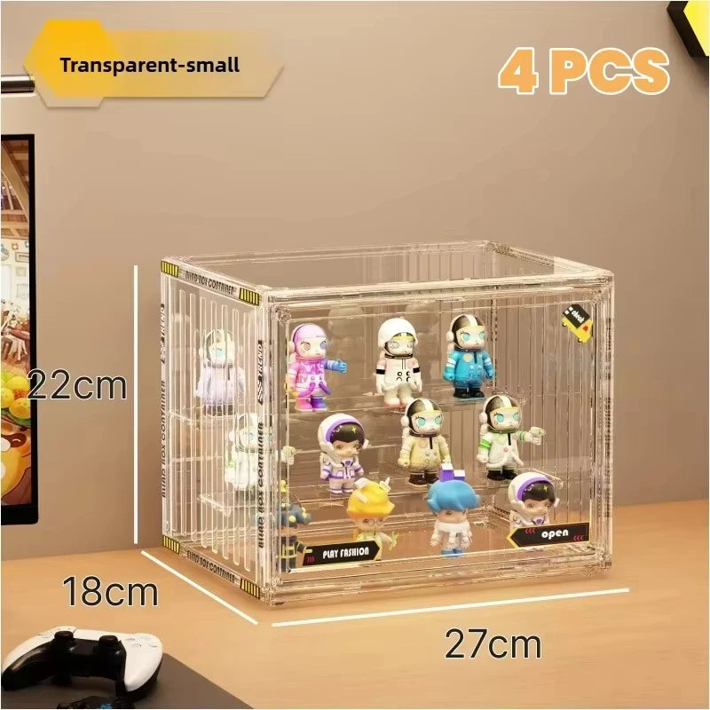Large Containerized Designs Acrylic Organizer for Collectible Figures and Blind Box Toys Action Figures Desktop Organizers Box