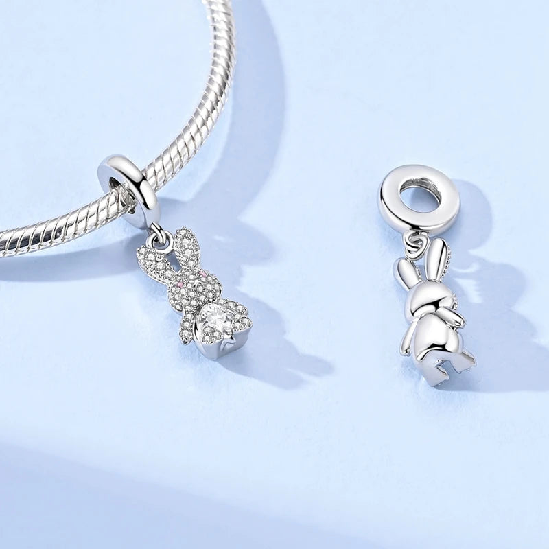2026 S925 Silver Plated Paved Golden Ring Charm Luxury Stone Shell Nature Strength Cowboy Textured Safety Chain Fine Jewelry