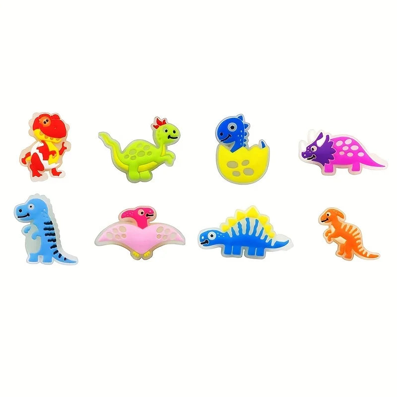 12Pcs Luminous Dinosaur Shoe Charms - 12PC Set for Crocs and Sandals,Dinosaur Shoe Charms Decoration