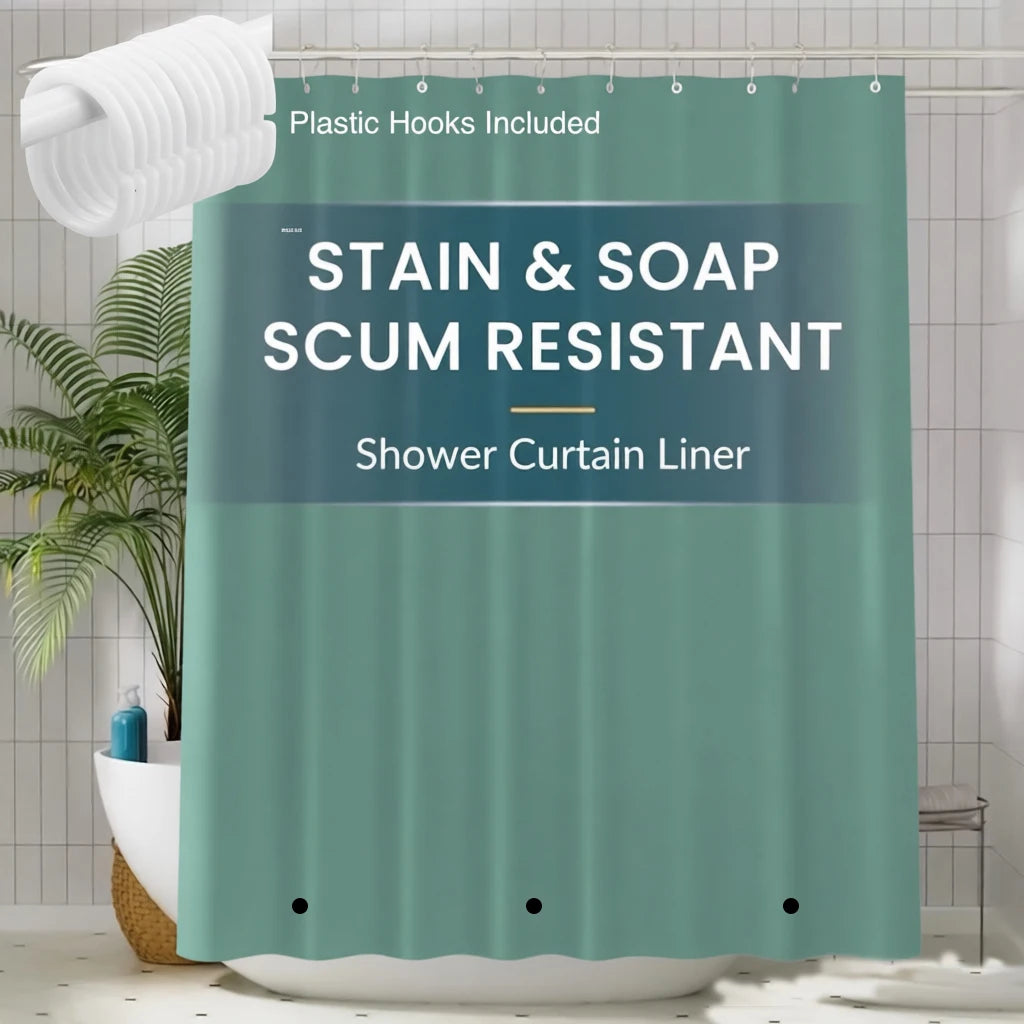 Waterproof Shower Curtain Liner for Bathtub 180x180cm Stall Bathroom Curtain with Magnets Plastic Mold Resistant Shower Curtain