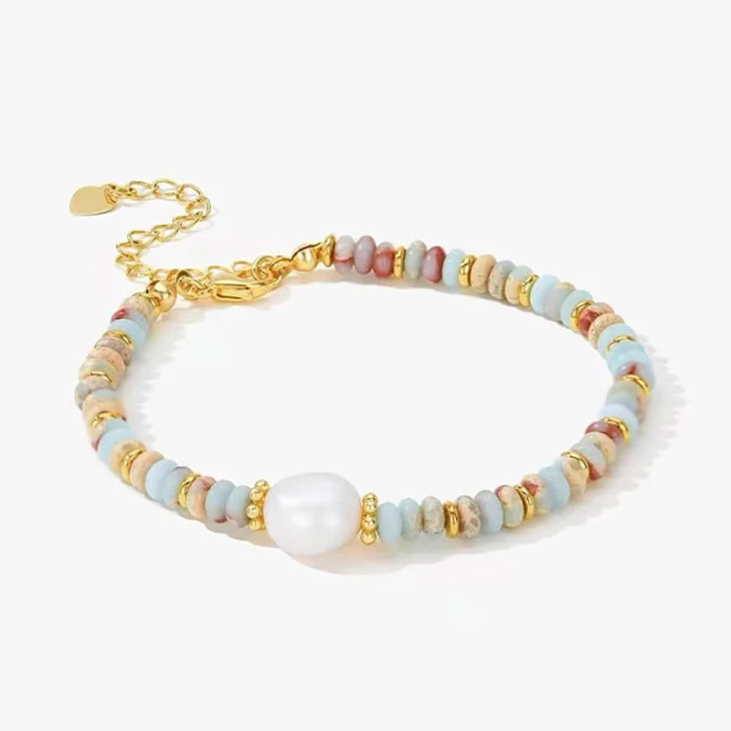 Vacation Style Natural Stone Bead Pearl Pendant Bracelet For Women's Fashion Jewelry sets Unusual Bracelet Accessories For Party