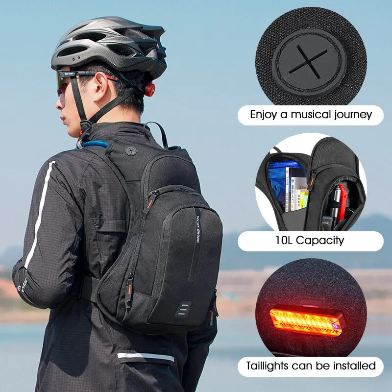 WEST BIKING 10L Ultralight Cycling Backpack Ergonomic Strap Reflective Bicycle Bag With Water Bag Traveling Hiking Cycling Bag