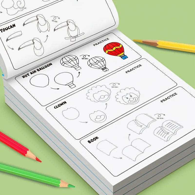 200+ Step-By-Step Creative Drawing Book |   Durable Paper, Art Learning and Painting Supplies, Educational Art Activity Book to Cultivate Creativity and Motor Skills, Gift for Art Enthusiasts, Easter, Christmas, Birthday Gifts