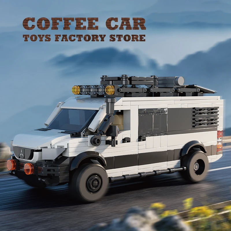 Creative Station Wagon Blocks MOC Set Camping RV Car Building STEM Toys City Vehicle Travel Trailer Bricks 3D Model Holiday Gift