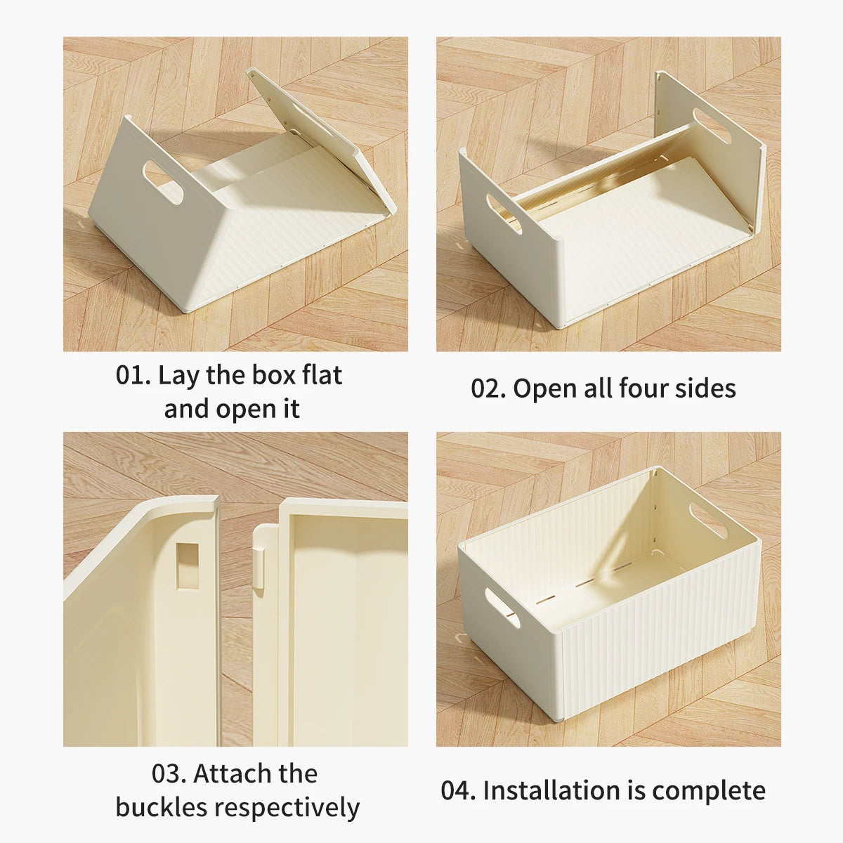 WORTHBUY Multi-functional Foldable Plastic Storage Box Kitchen Storage Organization Seasoning Jar Organizer Box Food Contianer