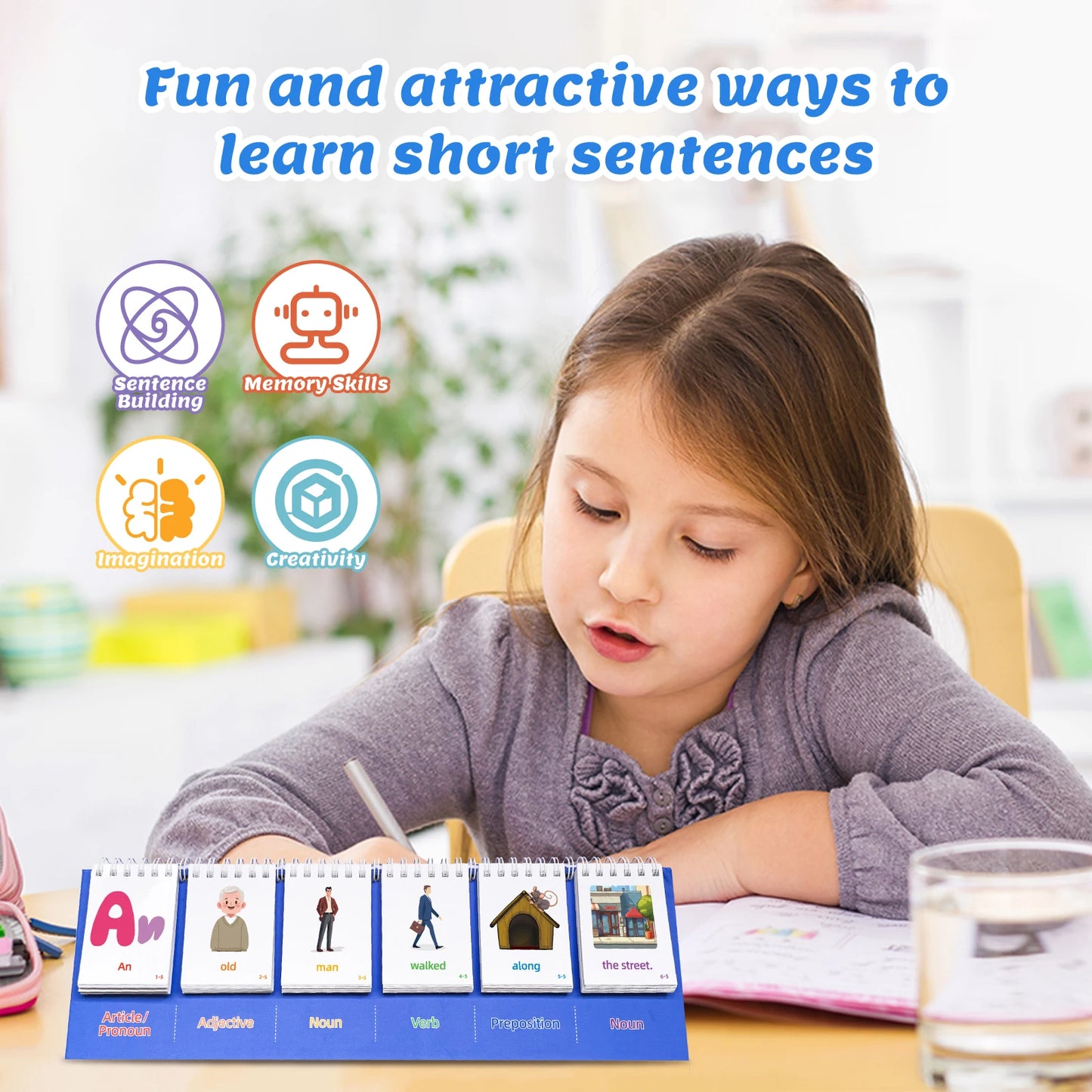 Sentence Building for Kids, Speech Relax Materials, Speech tRelax Toys Games, Special Education for Homeschool Supplies
