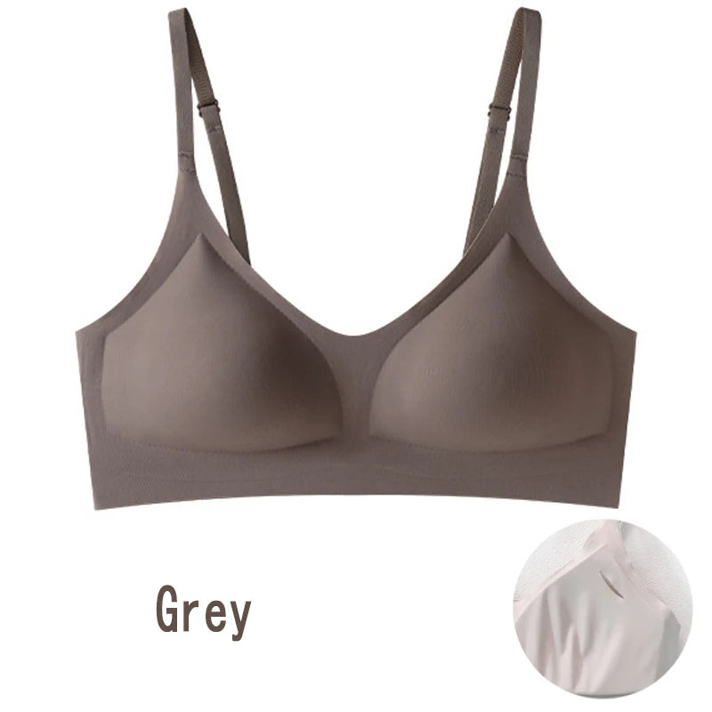 Women's bra, seamless underwear, large breasts, small breasts, gathering, thin semi-fixed cup, beautiful back bra, sexy