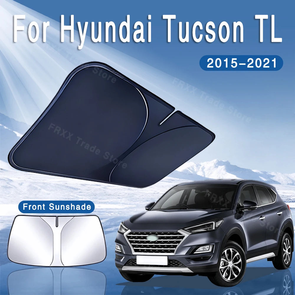For Hyundai Tucson TL 2015~2021 Car Sun Visor Front Windshield Sunshade Heat Insulation Summer Cooling Auto Accessories Foldable