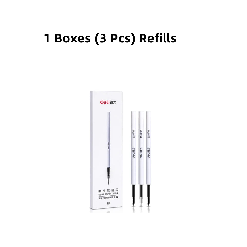 DELI Premium Metallic Signature Pens 0.5mm Gold Silver Gel Ink Smooth Writing Pens for Signing Certificates Awards Menus