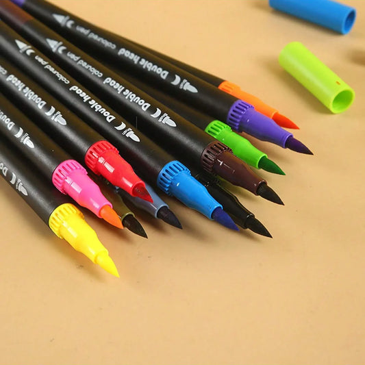 12-120 Colors Markers Set Dual Tip Brush Pen Fine Tip Painting Watercolor Art Marker Pens for Manga Art Drawing Supplies
