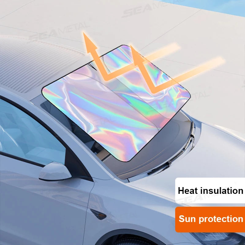 SEAMETAL Car Windshield Sun Visor UV-Reflective Sun Shade Cooling Sun Protection Cover Summer Heat Shield Car Privacy Curtains