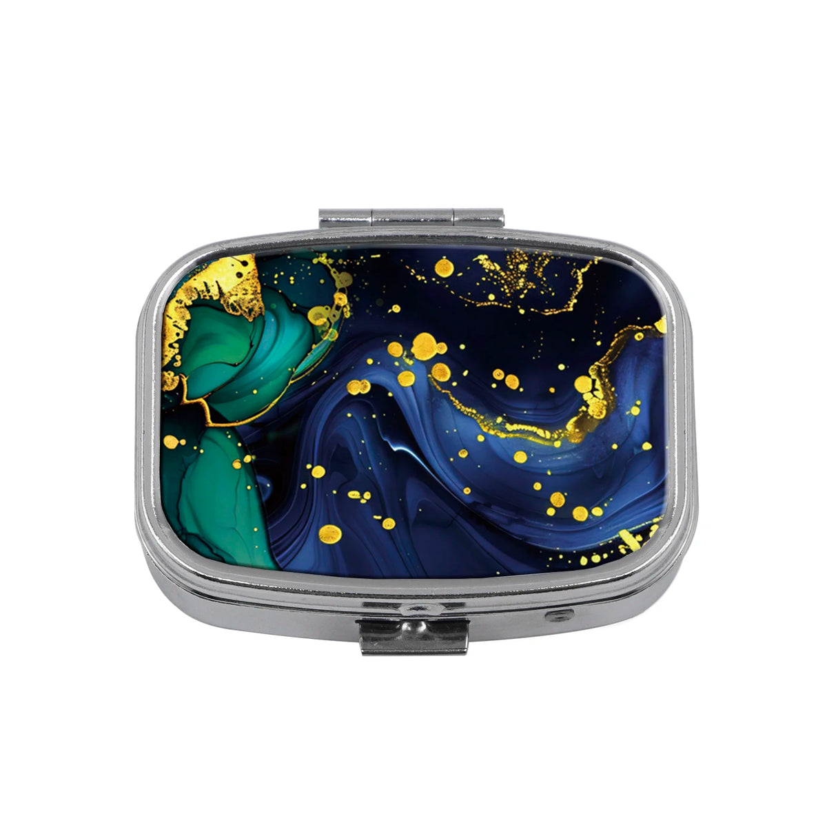 Stained Glass Metal Medicine Box Marbling Pill Packaging Health Products Moisture Resistant Storage Case Personalized Casket