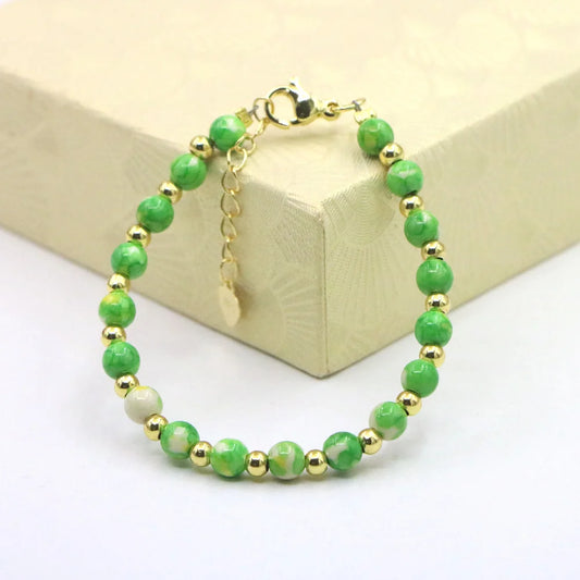 Lovely Baby Baptism Bracelet Natural Stone Crystal Lobster Clasp Parts Yoga Christmas Wedding Girls Gift Jewelry Charm Fashion