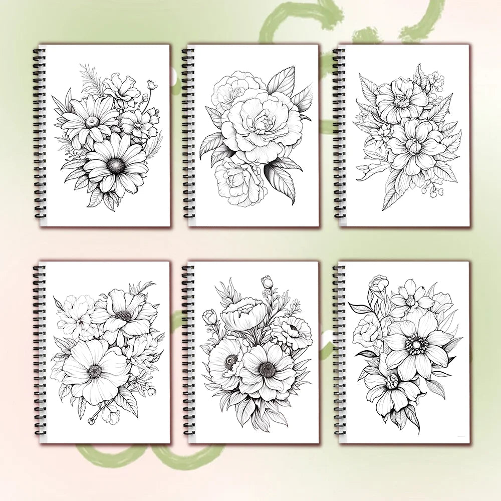 Women's Spiral Colouring Book - 30 Sheet Adult Colouring Book, 11.2x 8.3inch, 100gsm Thick Paper, Drawing Book, Gift of Recovery