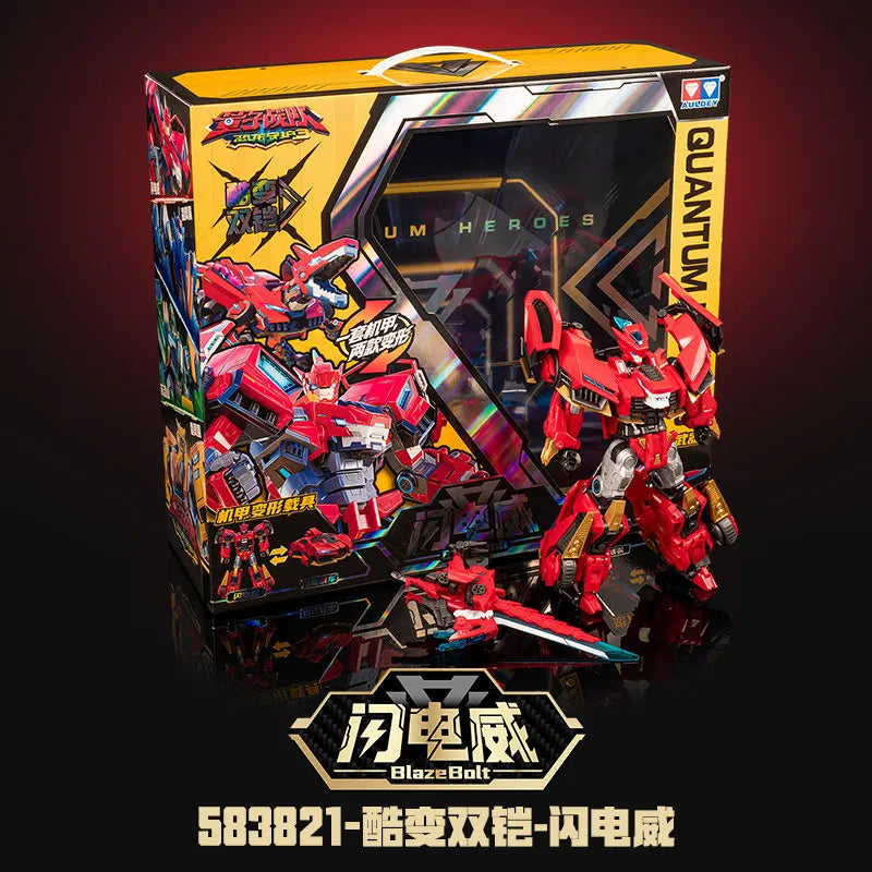 Auldey Transformation Robot Toy Quantum Heroes Action Figures Blaze Balt Amber Strike Movable Action Figure Children Gift