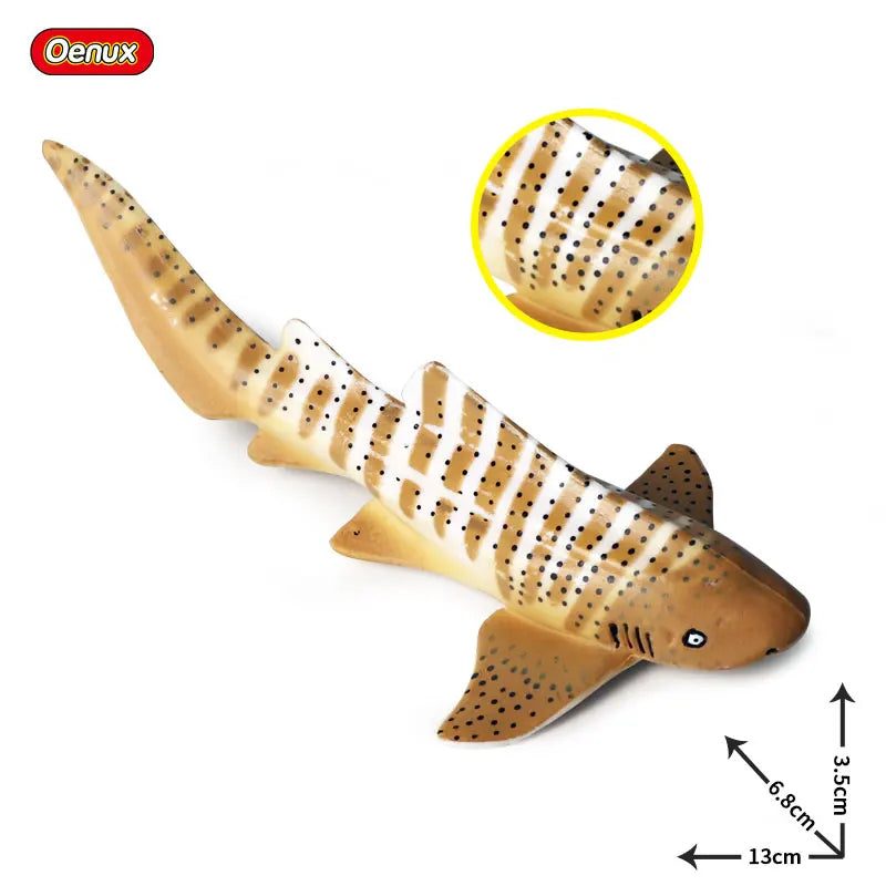 Oenux Ocean Animals Action Figures Sealife Shark Whare Megalodon Model Figurines PVC Home Decoration Kid Cognitive Education Toy