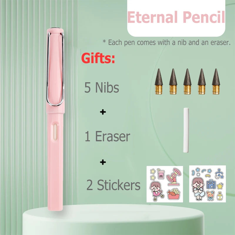 HB Eternal Pencil Mechanical Pencils no need to Sharpen Easy to Wipe Cute DIY Kawaii Korean Stationery School Supplies for Child