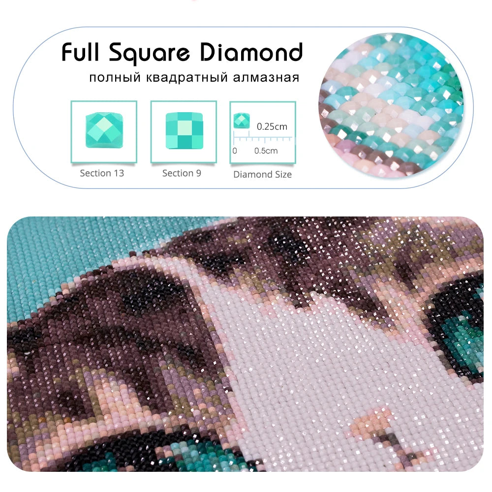 HUACAN Photo Custom Diamond Painting DIY Rhinestone Pictures Full Square Round Diamond Mosaic Embroidery Wall Decor Unique Gift