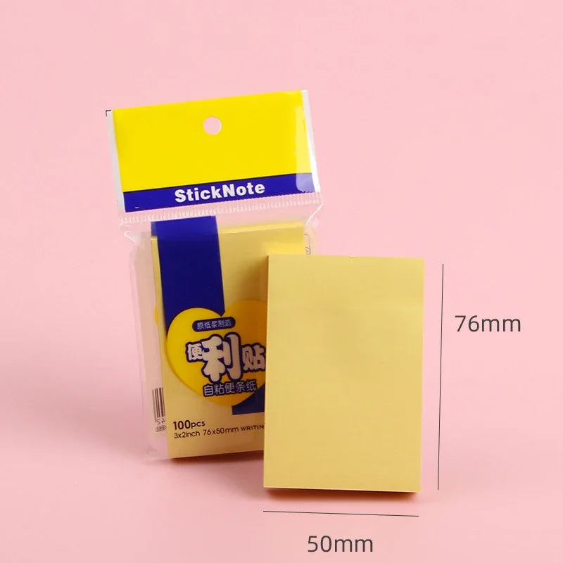 100sheets Color Sticker Notes Sticky Notes Pads Posits Stationery Memo Notepad Notebook School Office Posted It Paper Sticker