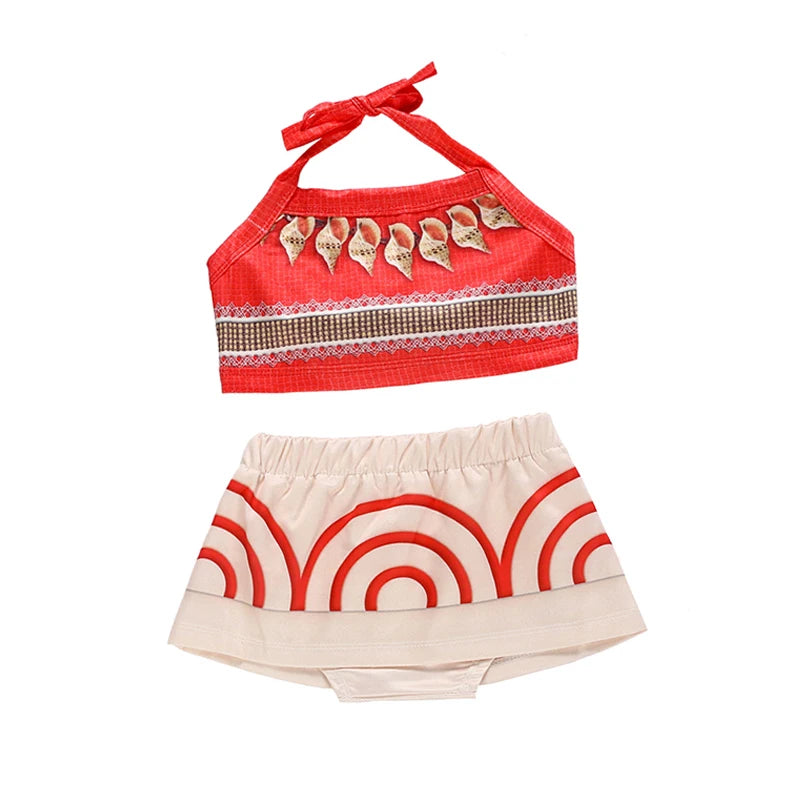 Baby Little Moana Dress Costumes Cosplay Girl Dresses Anime Movie Costume Halloween Costumes Gifts Kids Dress for Girls Outfit