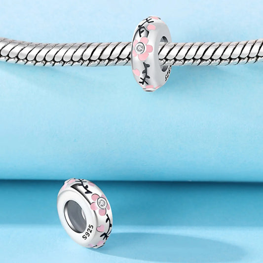 MISEFF S925 Sterling Silver Bead Multicolored Separator Beads with Rubber Stopper Fit Original Bracelet DIY Jewelry Making Gift