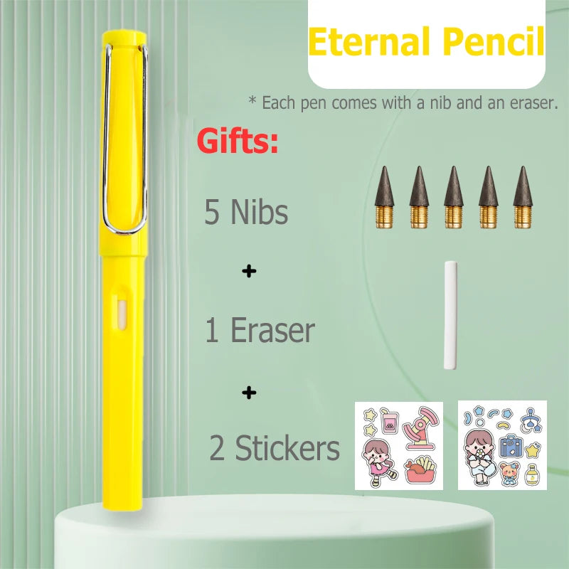 HB Eternal Pencil Mechanical Pencils no need to Sharpen Easy to Wipe Cute DIY Kawaii Korean Stationery School Supplies for Child