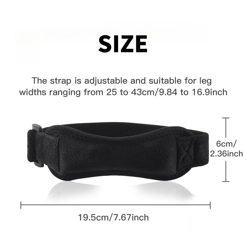 1 Piece Knee Patellar Tendon Knee Support Strape Brace Adjustable Shock Absorption Compression Knee Pad Sleeve for Basketball