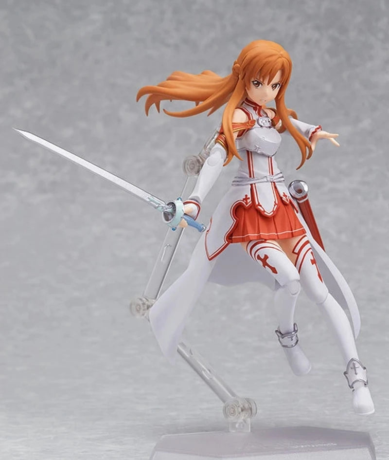 15CM Anime Figure Sword Art Online Yuuki Asuna Action Figure Standing Figure Toy with Action Face Swap PVC Collectible Gift