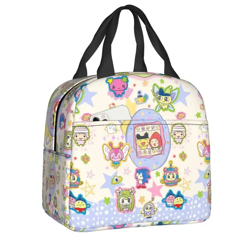 Custom Tamagotchies Cartoon Insulated Lunch Tote Bag for Women Resuable Cooler Thermal Bento Box Kids School Children