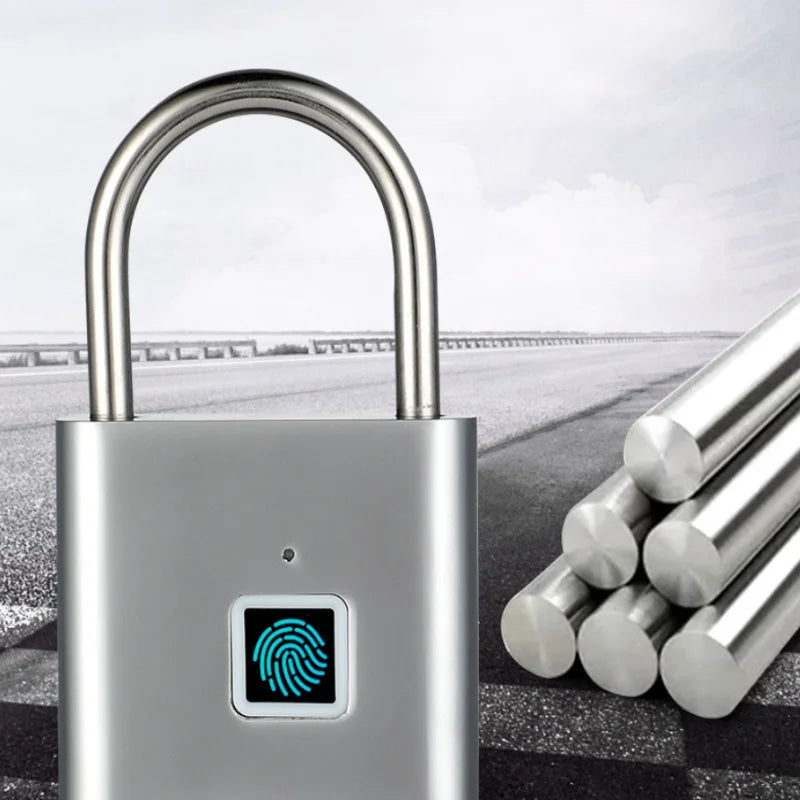 Fingerprint Padlock, Waterproof Type C Rechargeable Keyless Door Lock, Security Padlock for House & Home