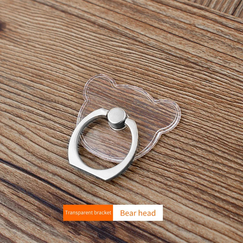 Clear Cat Finger Ring Mobile Phone Stand Holder For iPhone XS Huawei Samsung cell Smart Round Phone Ring holder Car Mount Stand