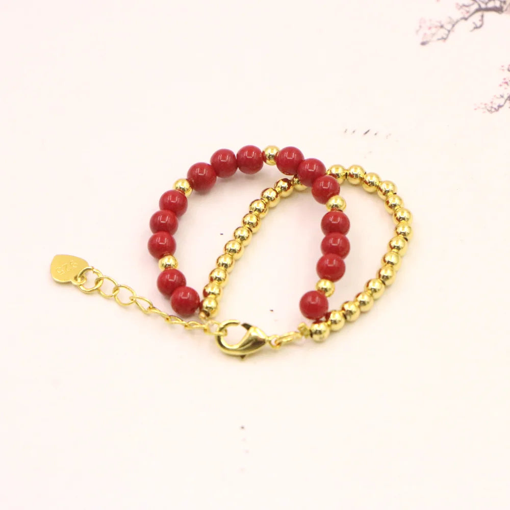 Lovely Fashion Natural Stone Bead Bracelet Baby Girls Lobster Clasp Accessories Girls Yoga Christmas Wedding Gift Jewelry Charm