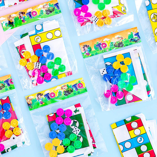 15 Pcs Mini Board Game Flight Chess Toys Kids Birthday Party Favor Giveaway Christmas Easter Carnival Party Gifts Bags Pinata