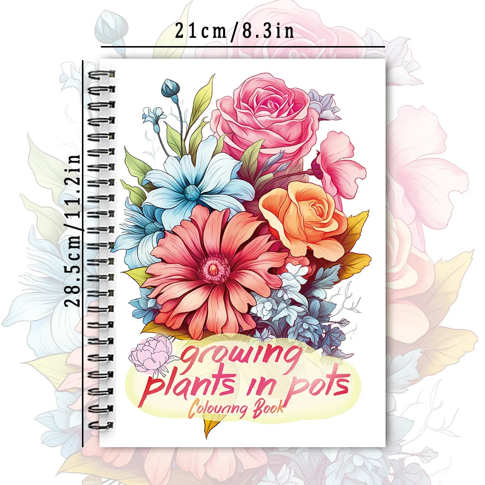 Women's Spiral Colouring Book - 30 Sheet Adult Colouring Book, 11.2x 8.3inch, 100gsm Thick Paper, Drawing Book, Gift of Recovery
