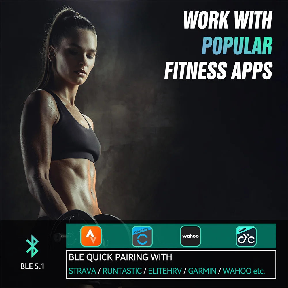 CYCPLUS Heart Rate Sensor Armband Wrist Chest Belt Bluetooth ANT+ Fitness Monitor for Garmin Wahoo GPS Bike Computer