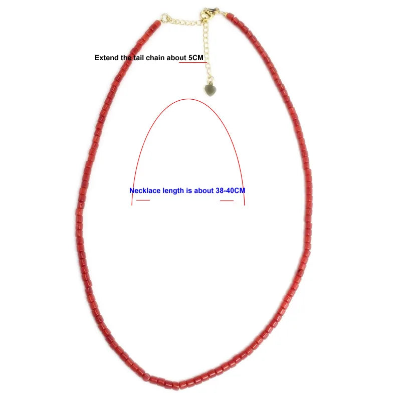 Simple 4MM natural Pearl coral Chain Choker Necklace For Women Wedding Love Gift Necklace Fashion Jewelry Wholesale