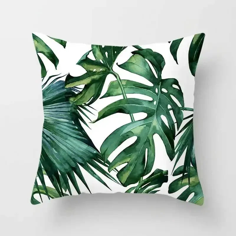 Tropical Plants Cactus Monstera Summer Decorative Throw Pillows Cushion Cover Palm Leaf Green Home Decor Pillowcase