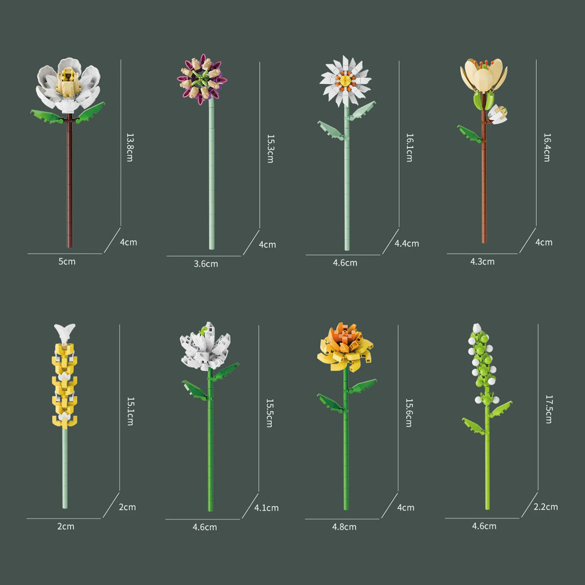 Flower Bouquet Building Block Advent Calendar – 24-Day Christmas Countdown