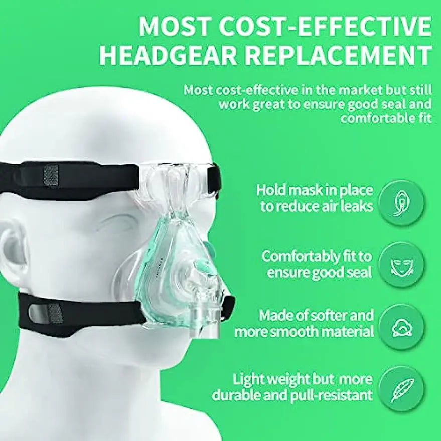 Universal Elastic Headgear CPAP Replacement Belt - Adjustable Sleep Apnea Therapy Accessory without Mask