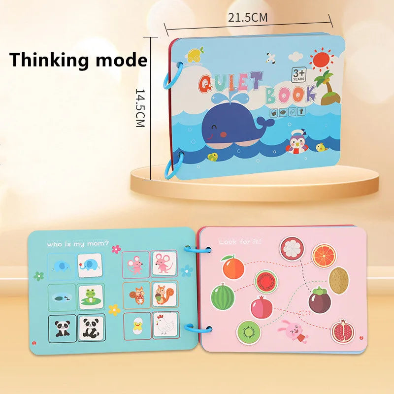 Quiet Book Educational Activity Toys Kids Repeatedly Busy Card Paste Matching Puzzle Books Cognition Baby Montessori Game
